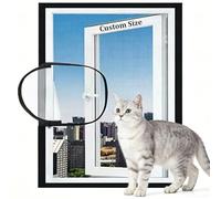 Yuly DIY Custom Size Cat Window Screen, Balcony Cat Safety Net, Self-Adhesives Fly Screen Insect Mesh Mosquito Net for Bedroom Kitchen, Keep Bugs/Flies Out