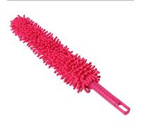 Yuly Feather Microfiber Duster with Bentable Head Dusting Tool with Detachable Washable Brush Cover for Cleaning Sofa, Cabinet, Bookshelf, Cars 2PC (Red)