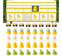 YULYNJQ 50 Set Positive Duck Gifts Bulk Employee Appreciation Gifts Box Breathing Gift Bulk for Coworker Team Desk Pets Thank You Teacher Duck Ornaments with Cheer up Card Box