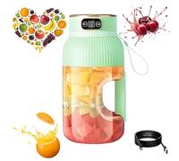 Yulyoie Multifunctional Portable Juicer Cup with Digital Display, 2024 New Multifunctional Portable Juicer Cup, Portable Blender USB Rechargeable, Juice Cup Blender(Green-Single cup Single lid)