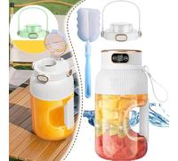 Yulyoie Multifunctional Portable Juicer Cup with Digital Display, 2024 New Portable Smoothie Blend, Glass Bottle on the Go Blender, Portable Juicer Blender, For Smoothies, Shakes, Friuit (White)