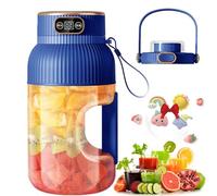 Yulyoie Multifunctional Portable Juicer Cup with Digital Display, 3 in 1 Personal Juice Cup Blender USB Rechargeable, Portable Blender for Smoothies (Blue)