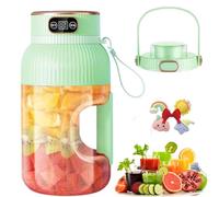 Yulyoie Multifunctional Portable Juicer Cup with Digital Display, 3 in 1 Personal Juice Cup Blender USB Rechargeable, Portable Blender for Smoothies (Green)