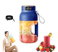 Yulyoie Multifunctional Portable Juicer Cup with Digital Display, Copenrain Portable Smoothie Blender on The Go, Portable Blender USB Rechargeable (Blue, 1 Cup+1 Lid)
