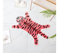 YulyreZome Tiger Bath Mat for Bathroom, Funny Cute Hot Pink Tiger Cartoon Bathroom Rug Non-Slip Animal Door Mat Washable Absorbent Bathtub Plush Microfiber Decor Shower Rugs