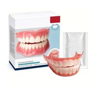 YULZAK Dentures Cosmetic Veneer Fake Teeth False Teeth Veneers White Dentures for Women Men Comfortable Protect Your Tooth and Regain Confident Smile with 50g Teething Gel（A）