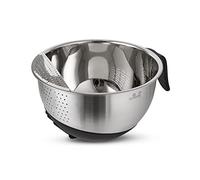 Yum Asia 304 Stainless Steel Rice Washing Bowl (22cm) with Silicone Base and Handle