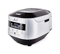 Yum Asia Bamboo Rice Cooker with Induction Heating (IH) and Ceramic Bowl, (8 Cups, 1.5 Litres), 7 Rice Cooking Functions, 4 Multi-Cooker Functions, Motouch LED Display, 220-240 V EU, Metallic Silver