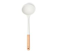 Yum Asia Premium Soup Ladle with Beech Wood Handle and Premium Silicone (Ice White)