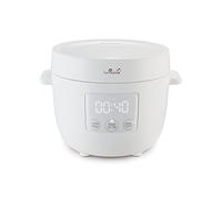 Yum Asia Tsuki Mini Rice Cooker with Shinsei Ceramic Bowl (2.5 Cups, 0.45 Litres), 5 Rice Cooking Functions, 2 Multicooker Functions, Hidden LED Display, 220-240V (Pebble White)