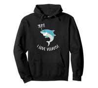 Yum! I Love Vegans! Fun Vegetarian Shark Swimming, Men/Women Pullover Hoodie