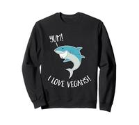 Yum! I Love Vegans! Fun Vegetarian Shark Swimming, Men/Women Sweatshirt