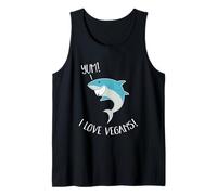 Yum! I Love Vegans! Fun Vegetarian Shark Swimming, Men/Women Tank Top