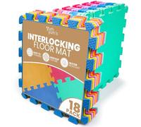 Yum Yum's 18 Pack of Multi Colour Baby Play Mat - 29x29cm EVA Foam Mats for Kids - Soft & Non Slip Interlocking Floor Mats - Waterproof 7mm Thick Foam Play Mat -Safe and Comfortable for Children