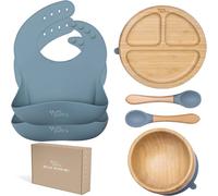 Yum Yums 6-Piece Silicone weaning sets - Toddler Feeding Kit - Iceberg Blue Yum Yums Blue