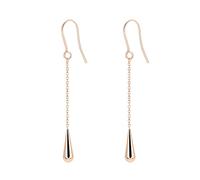 Yumay 9ct Gold/Rose Gold/White Gold Teardrop Dangle Earrings for Women, High-Polished Shaped Earrings for Girls (Rose Gold Tone)