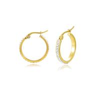 Yumay Crystal Hoop Earrings For Women (20mm outside diameter)