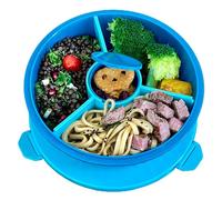 Yumbox Leakproof Poke Salad Bowl with Removable 3-Section Divider - 4.2 Cups Volume, BPA-Free, Microwave-Safe - Easy-Open with Triple Latches (Lagoon Blue), LBP2023103
