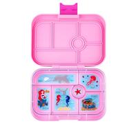 yumbox Original Leakproof Kids Bento Lunch Box, 5 Compartments + Dip Well, Easy-Open Latch, Portion Control, Removable Illustrated Tray, Ages 3-7 (Power Pink (Mermaid Tray))