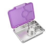Yumbox Prêt Leakproof Stainless Steel Bento Lunch Box, 3.4 Cup Healthy Portion Size for Balanced Eating - Durable Lunch Container for Sandwiches & Snacks (Lavande Purple)