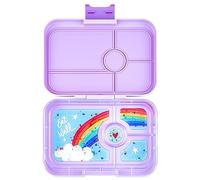yumbox Tapas Larger Size - 4 Compartment Leakproof Bento Lunch Box for Pre-Teens, Teens & Adults (Seville Purple with Rainbow Tray)
