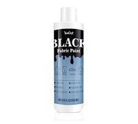 YumCraft Black Fabric Paint 250ml - Permanent Non-Toxic Textile Paint, Washable Soft Rich Fabric Dye Medium for Clothes/Leather/T-Shirts/Shoes/Jeans/Canvas/Bags/Sofa, DIY Fabric Craft Projects