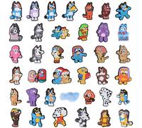 yumcute 38PCS Croc Charms Cartoon PVC Shoe Decoration Charms Cute Durable Water Proof DIY Decorative Sandals Bracelet Wristband Beach Bags Accessories Birthday Party Gift for Kids Girls Boys Adult