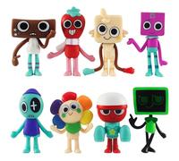 yumcute 8PCS Dan-dy Mini Figures Set, Dan-dy Game Figures, Colourful Cartoon Figurines, Cake Topper Birthday Theme Party Supplies Decoration for Kids Boys Girls