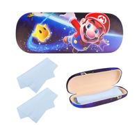 yumcute Cartoon Hard Shell Eyeglasses Case, Protective Case for Glasses and Sunglasses, Kids Glasses Case, Portable Eyeglass Case with 2pcs Glasses Cloth, PU Leather Eyeglass Case for Women Men Girls