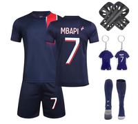 yumcute Football Kits for Boys, Soccer Training Shirts Jersey Shorts Set with Socks Guard Plate Keychain For Kids Children