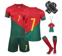 yumcute Football Kits for Boys, Soccer Training Shirts Jersey Shorts Set with Socks Guard Plate Keychain For Kids Children
