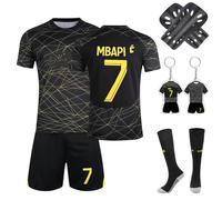 yumcute Football Kits for Boys, Soccer Training Shirts Jersey Shorts Set with Socks Guard Plate Keychain For Kids Children