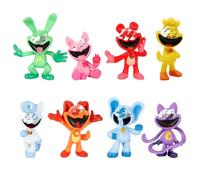 yumcute Mini Smiling Critters Figures, 8PCS Smiling Figures Collection Dolls Set, Game Figurines Smiling Cake Toppers for Kids Birthday Parties Collections Gifts