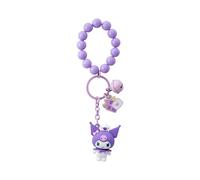 YuMe Hello Kitty & Friends Keychain & Beaded Bracelet - Kuromi | Celebration Series Accessories for Kids Age 4+ | Jewellery Keyring with Bell, Charm & Doll Figure | Sanrio Gift | Get all 4 Characters