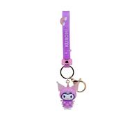YuMe Hello Kitty & Friends Keychain & Strap - Kuromi | Raincoat Series Accessories for Kids Age 4+ | Rubber Keyring with Clip & Doll Figure | Collectable Sanrio Gift | Get all 5 Cute Characters