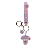 YuMe Hello Kitty & Friends Keychain & Strap, My Melody | Peach Series Accessories for Kids Age 4+ | Rubber Keyring with Clip, Fruit Charm & Doll Figure | Collectable Sanrio Gift | Get all 4 Characters