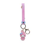YuMe Hello Kitty & Friends Keychain & Strap - My Melody | Raincoat Series Accessories for Kids Age 4+ | Rubber Keyring with Clip & Doll Figure | Collectable Sanrio Gift | Get all 5 Cute Characters