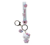 YuMe Hello Kitty & Friends Keychain & Strap | Peach Series Accessories for Kids Age 4+ | Rubber Keyring with Clip, Fruit Charm & Doll Figure | Collectable Sanrio Gift | Get all 4 Characters
