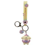 YuMe Hello Kitty & Friends Keychain & Strap - Pompompurin | Peach Series Accessories for Kids 4+ | Rubber Keyring with Clip, Fruit Charm & Doll Figure | Collectable Sanrio Gift | Get all 4 Characters