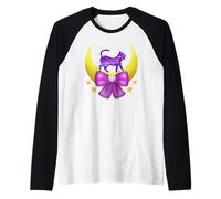 Yume Kawaii Moon and Cat Pastel and Goth Baby Raglan Baseball Tee