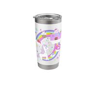Yume Kawaii Pastel Goth Unicorn Rainbow Donuts Candy Castle Stainless Steel Insulated Tumbler