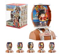 YuMe One Piece Barrel Capsule - Blind Box | Surprise Figure Inside | 6 Characters to Collect | Collectible Toy Mini Figures | Solve the Adventure Puzzle | Barrel Display Base | Fans & Collectors Gift