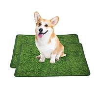 Yumech 2pcs Artificial Pet Pee Grass Mat Reusable Dogs Potty Tray Training Mat Pet Turf Fake Grass Replacement Pad for Dog Potty Training Indoor Outdoor, Green