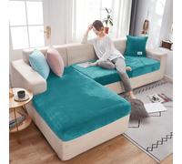 YUMEIGE Upgraded Couch Covers - Velvet 1 2 3 Cushion Couch Cover for L-Shaped Chaise Longue Slipcover, Stretch Sofa Cover Loveseat Thick Furniture Protector for Pet Kids(11,Chaise lounge(1pc))