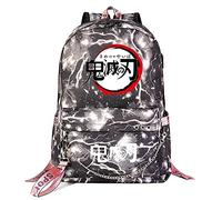 Yumenam Anime Theme Backpack with USB Charging Port Kimetsu no Yaiba Printing Laptop Backpack School Bag Outdoor Sports Daypacks for Anime Demon Slayer Lovers