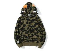 Yumenam Mens Hoodie Shark Head Camo 3D Printed Full Zip Jacket Sweatshirt Camouflage Casual Streetwear Outwear for Men Teen
