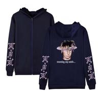 Yumenam Unisex Juice Wrld Hooded Sweatshirt Zipper Hoodie Hooded Pullover Hip Hop Tops Streetwear for Men Women Teen