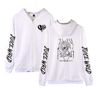 Yumenam Unisex Juice Wrld Hooded Sweatshirt Zipper Hoodie Hooded Pullover Hip Hop Tops Streetwear for Men Women Teen