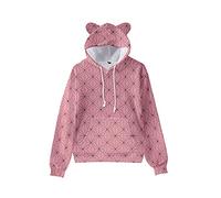 Yumenam Unisex Kids Hoodie Tanjirou Nezuko Printed Cat Ears Hooded Sweatshirt Hoody Tops Halloween Cosplay Costume for Demon Slayer Girls Boys