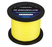 YUMEOWL Thinner Braided Fishing Line, Ultra-Strong Abrasion Resistant Zero Stretch Line, 4 Strand, Yellow, 164YDS, 4LB, 0.05MM